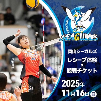 岡山シーガルズ所属選手のアタックのレシーブ体験&観戦チケット 限定10件[NO5765-1339]