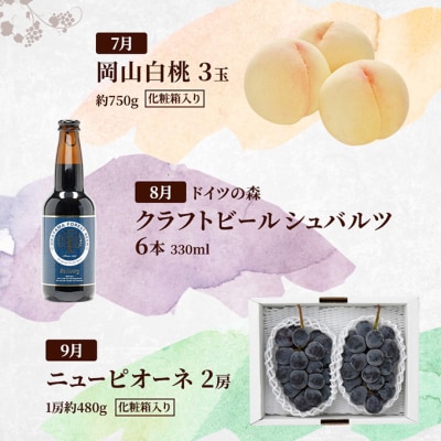 定期便 2026年 先行予約 是里ワイナリー人気商品と果物 12回コース [NO5765-1343]