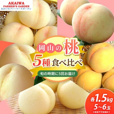 桃 2026年 先行予約 食べ比べ 約1.5kg×5種 [NO5765-1375]