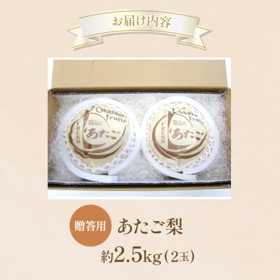 梨 2026年 贈答用 あたご梨 約2.5kg (2玉) [NO5765-1439]