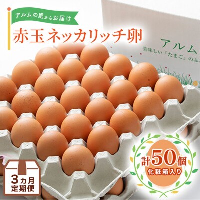 卵【3回 定期便】 赤玉 ネッカリッチ卵 50個入り 鶏卵 たまご [NO5765-1530]