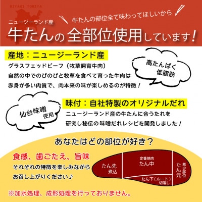 べこ政宗【訳アリ 牛タン仙台味噌】1.5kg(250g×6パック)