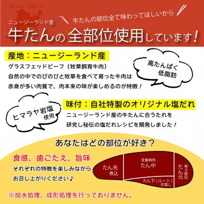 【毎月定期便】[仙台名物]べこ政宗【訳アリ牛タン塩】750g(250g×3パック)全6回