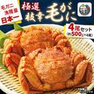 漁獲量日本一 枝幸毛がに 4尾セット(約500g×4尾) 北海道枝幸町産
