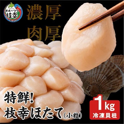 特鮮!枝幸ほたて(小粒)冷凍貝柱1kg(6S～7Sサイズ)