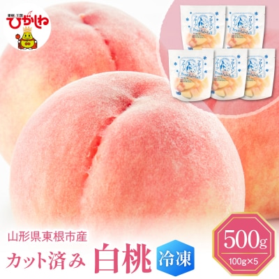 【瞬間冷凍】東根市産 カット済み 白桃 100g×5袋 東根農産センター提供 hi027-249