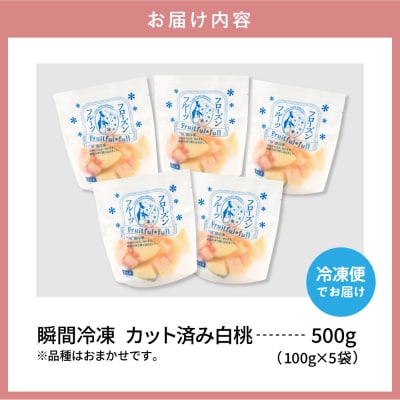 【瞬間冷凍】東根市産 カット済み 白桃 100g×5袋 東根農産センター提供 hi027-249