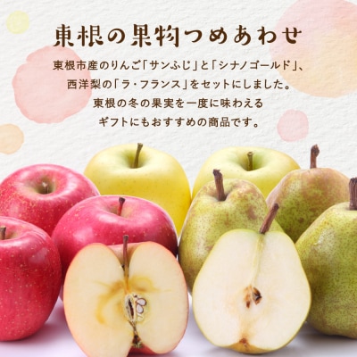 【令和7年産】サンふじ&シナノゴールド&ラフランス 詰め合わせ3kg hi027-213-2