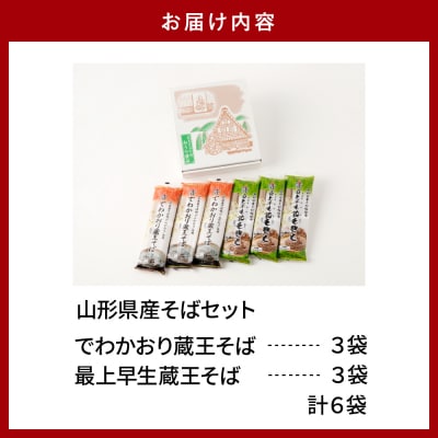 山形県産そばセット　でわかおり蔵王そば(240g×3)最上早生蔵王そば(240g×3)みうら食品提供