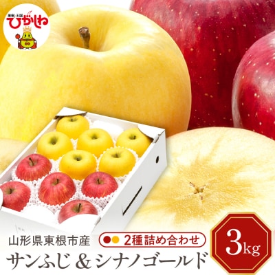 【令和7年産】りんごサンふじ&シナノゴールド 詰め合わせ 3kg秀品 hi027-209-2