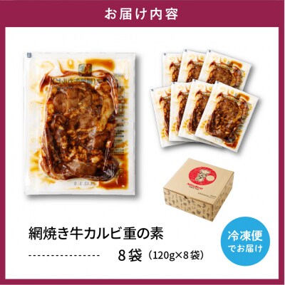 【かんたん本格調理】ザ・焼肉 網焼き牛カルビ重の素 120g × 8 袋 セット