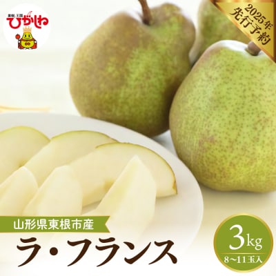 【2025年 先行受付】西洋梨 ラ・フランス 約3kg (8～11玉入) 山形県 東根市