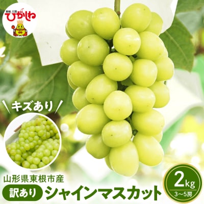 2026年ぶどう「訳ありシャインマスカット」2kg(3～5房) hi027-235