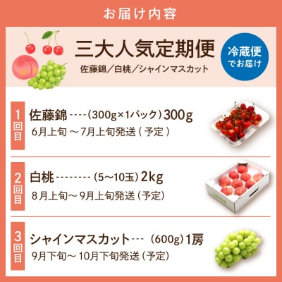 【2026年 3回定期便】2026年 フルーツ王国 三大人気定期便 