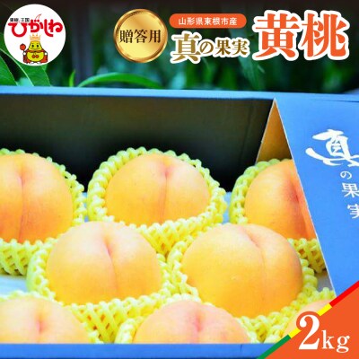 【2026年産】真の果実 贈答用 黄桃2kg 松栗提供 山形県 東根市 hi062-060