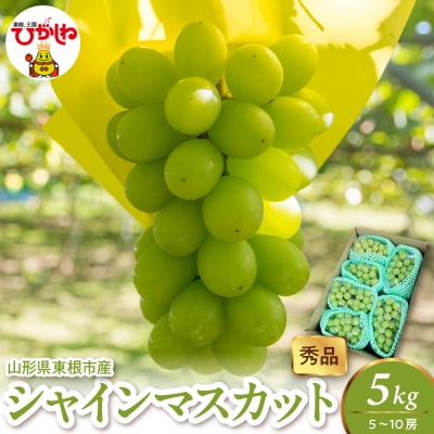 2026年産 シャインマスカット 5kg(5-10房) 秀品 山形県 東根市　hi082-060