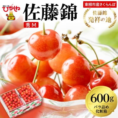 2026年 東根産さくらんぼ「佐藤錦」600gバラ詰め 秀品 Mサイズ hi027-219