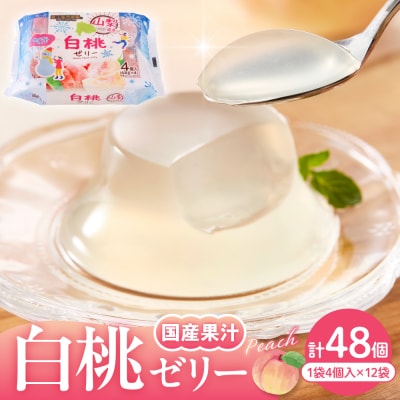 白桃 ゼリー1袋4個入×12袋 和歌山産業提供 山形県 東根市 hi070-006