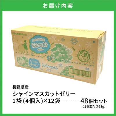 シャインマスカットゼリー1袋4個入×12袋 和歌山産業提供 山形県 東根市 hi070-007