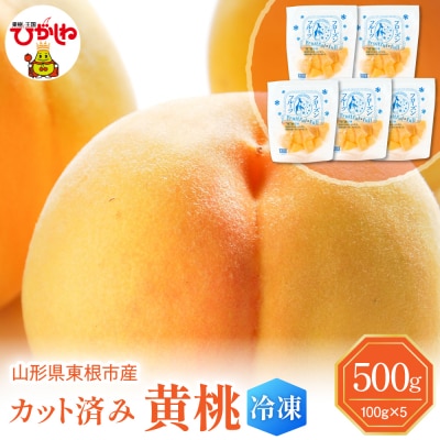 【急速冷凍】東根市産 カット済み 黄桃 100g×5袋 東根農産センター提供 hi027-251