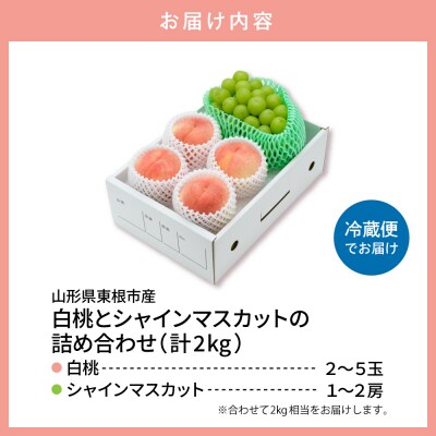 【2026年】白桃(品種おまかせ)&シャインマスカット 詰め合わせ 2kg   hi027-243
