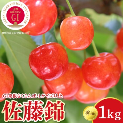 2026年産 GI東根さくらんぼ「佐藤錦」 秀品 Lサイズ以上 1kgバラ詰め hi097-014