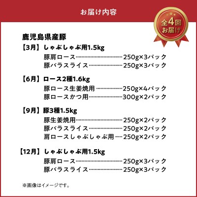 【全4回】鹿児島県産 カミチク豚 定期便