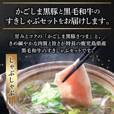 かごしま黒豚と鹿児島県産黒毛和牛すきしゃぶ1kg