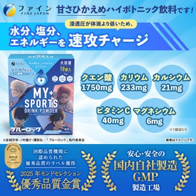 【毎月定期便】マイスポーツドリンクパウダー10袋×各2箱(スポドリ味&レモネード味)全3回