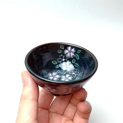 【藍桜花紋】盃　ぐいのみセット