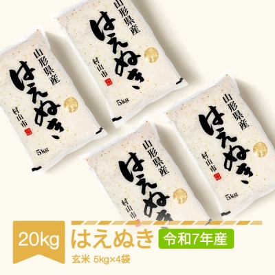 はえぬき　玄米20kg(5kg×4袋)