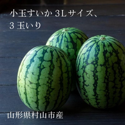 JAみちのく村山産 小玉すいか 品種おまかせ A品3Lサイズ(3玉入り)