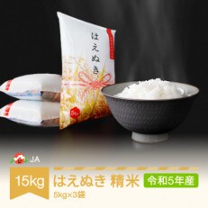 令和5年産はえぬき精米15kg(5kg×3)