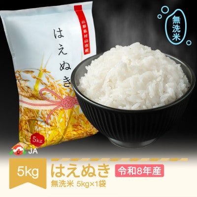 新米 令和8年産 はえぬき 無洗米 5kg