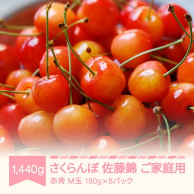 2027年産 さくらんぼ 佐藤錦 赤秀 M 180g×8