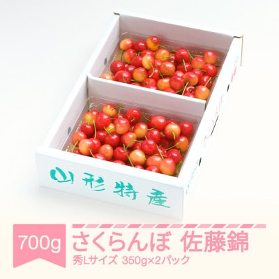さくらんぼ 佐藤錦 秀Lサイズ 約700g(350g×2パック) バラ詰め 2026年産 山形県産