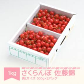 さくらんぼ 佐藤錦 秀Lサイズ 1kg(500g×2パック) バラ詰め 2023年産 山形県産
