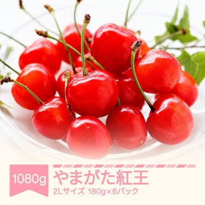 2027年産 さくらんぼ やまがた紅王 2Lサイズ 1,080g(180g×6パック)