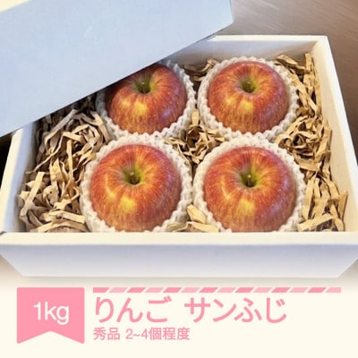 2026年産 りんご サンふじ 秀品 約1kg(2～4個程度) 山形県産