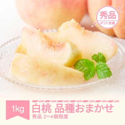 2027年産 白桃 品種おまかせ 秀品 約1kg(2～4個程度)