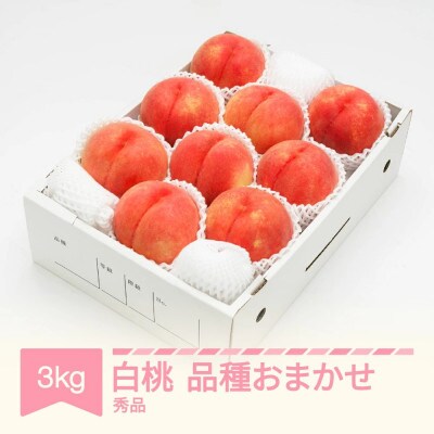先行予約 白桃 秀品 化粧箱入り 3kg 令和7年産