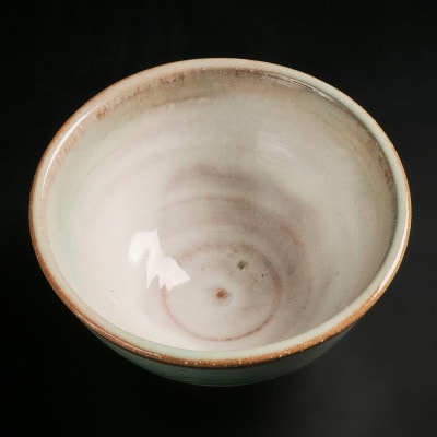 【青山窯】鈍く深い独自の緑が特徴の綾焼き抹茶碗C
