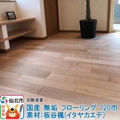 国産 無垢 フローリング 120巾 素材:板谷楓(イタヤカエデ)|02_ttt-010201