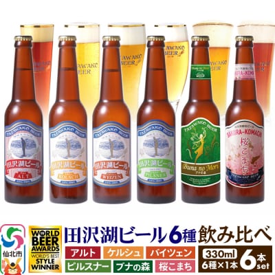 世界一受賞入り!田沢湖ビール6種飲み比べ クラフトビール6本セット|02_wbe-040601