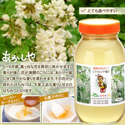 国産 はちみつ アカシヤ 1200g 山のはちみつ屋|02_bsk-030101