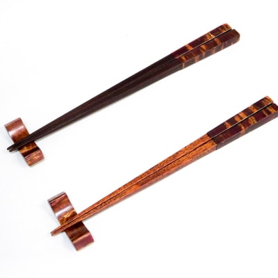 角館樺細工 夫婦箸うるし仕上 箸置きセット 角館工芸協同組合|02_kdk-050501