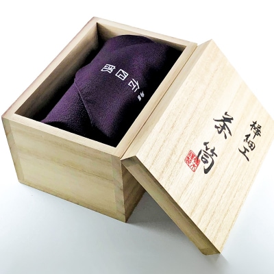 角館樺細工《藤木伝四郎商店》総皮茶筒 大山桜 霜降皮 縦 荒川慶太郎作|02_kdk-114301