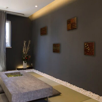 角館樺細工《あゆわら》桜皮細工 4枚(さくら、無地、貼りわけ、市松)|02_kdk-462701