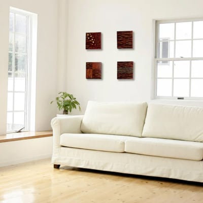 角館樺細工《あゆわら》桜皮細工 4枚(さくら、無地、貼りわけ、市松)|02_kdk-462701