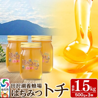 国産 秋田県産はちみつ トチ蜜 500g×3本 合計1.5kg|02_tyj-130301
